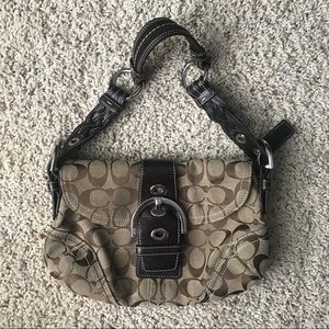 Coach Bag | Hobo Flap Bag with Buckle and Leather